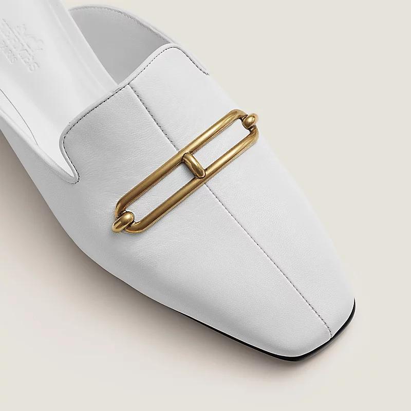 Giày Hermes Esmee Mule Nữ Trắng